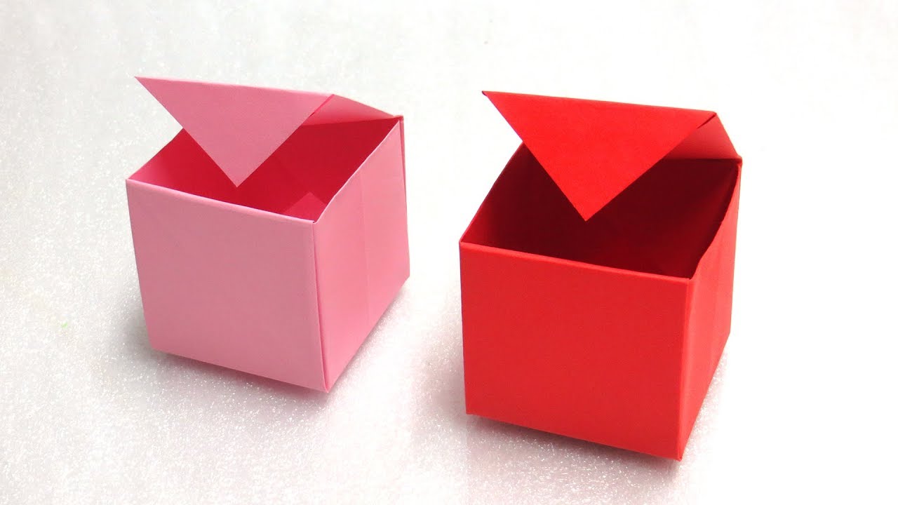 cách gấp hộp giấy có nắp đơn giản